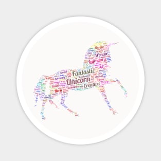 Unicorn Mystic Animal Horse Wildlife Text Word Cloud Magnet